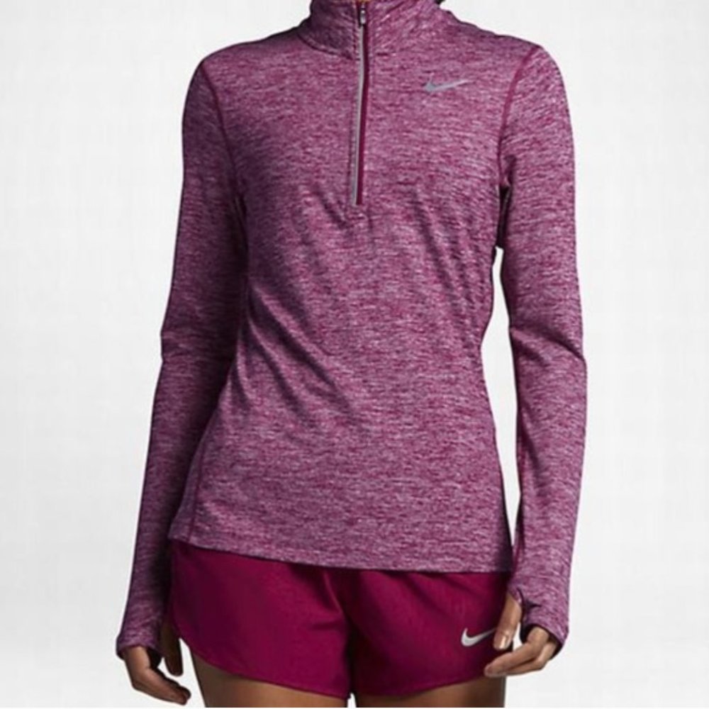 Burgundy Dri-fit long sleeve Nike top